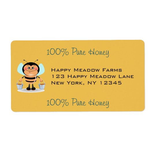 かわいい漫画運ののまわりにのバケツ ラベル (正面)