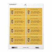 かわいい漫画運ののまわりにのバケツ ラベル (フルシート)