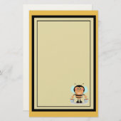 かわいい漫画運ののまわりにのバケツ 便箋 (正面/裏面)