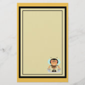 かわいい漫画運ののまわりにのバケツ 便箋 (正面)