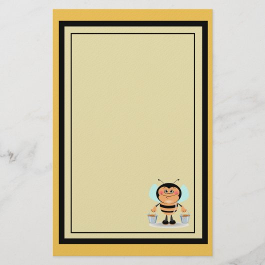 かわいい漫画運ののまわりにのバケツ 便箋 (正面)