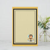 かわいい漫画運ののまわりにのバケツ 便箋 (スタンド正面)