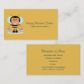 かわいい漫画運ののまわりにのバケツ 名刺 (正面/裏面)