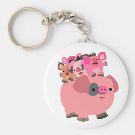 かわいい漫画運豚の子豚 キーホルダー