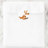 かわいい漫画間抜けカンガルー ラウンドシール (バッグ)