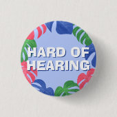 かわいい漫画離れ熱帯懸命ブルー聴覚 缶バッジ (正面)