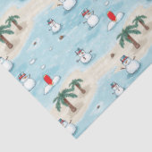 かわいい漫画雪だるまオンアザビーチバケーション 薄葉紙 (詳細)