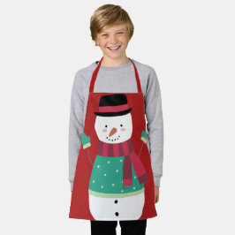 かわいい漫画雪だるまフェスティバルクリスマス エプロン