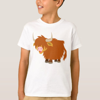 かわいい漫画高地牛子供のTシャツ Tシャツ