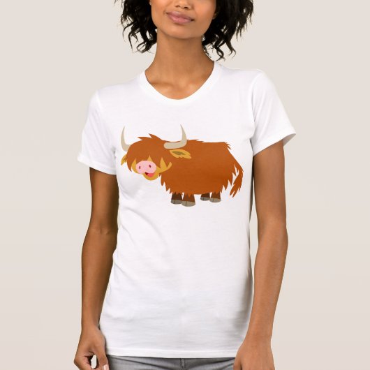 かわいい漫画高地牛Tシャツ Tシャツ (正面)