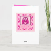 かわいい漫画，パターン，フクロウバレンタインのカード シーズンカード (裏面)