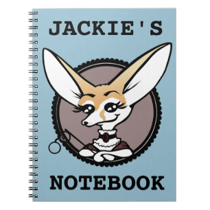 かわいい漫画FENNECのキツネの写実的な螺線形ノート ノートブック