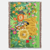 かわいい漫画Ligerおよび友人のブランケット スローブランケット (正面縦)