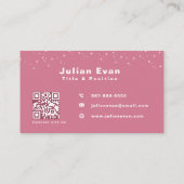 かわいい漫画QRコードグリッターピンクハウスクリーニング 名刺 (裏面)