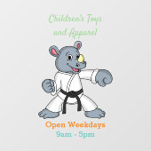 かわいい漫画rhinoカンフー漫画 ウィンドウサイン (シート)