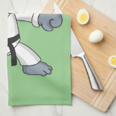 かわいい漫画rhinoカンフー漫画 キッチンタオル (四つ折り)