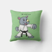 かわいい漫画rhinoカンフー漫画 クッション (裏面)