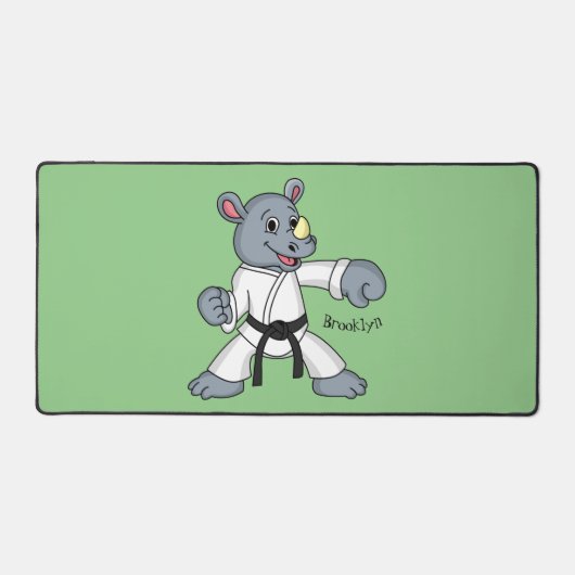 かわいい漫画rhinoカンフー漫画 デスクマット (正面)