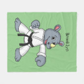 かわいい漫画rhinoカンフー漫画 フリースブランケット (正面(横))