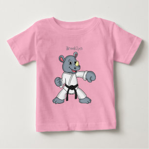 かわいい漫画rhinoカンフー漫画 ベビーTシャツ