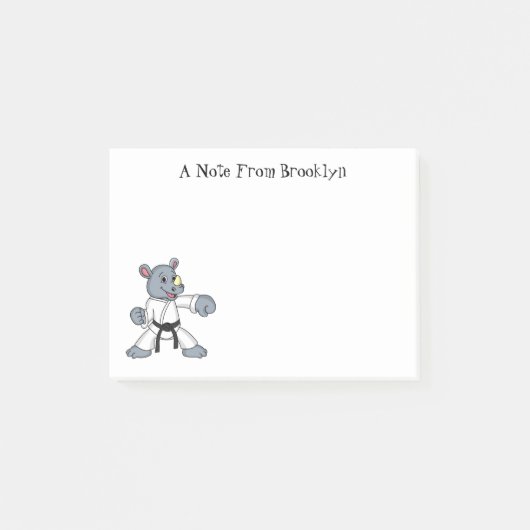 かわいい漫画rhinoカンフー漫画 ポストイット (正面)