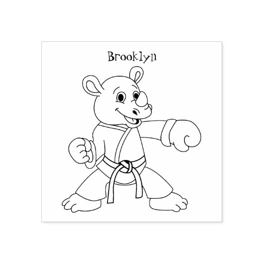 かわいい漫画rhinoカンフー漫画 ラバースタンプ (インプリント)