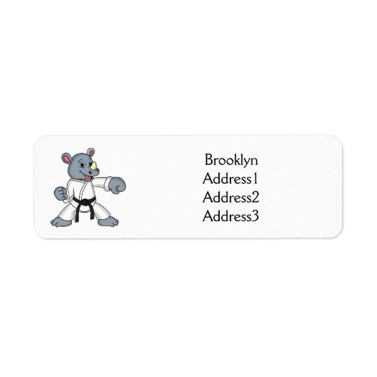 かわいい漫画rhinoカンフー漫画 ラベル (正面)