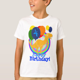 かわいい漫画Tレックス恐竜誕生日バルーン Tシャツ