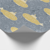 かわいい潜水艦の男航海の子の赤ちゃんシャワー ラッピングペーパー (角)