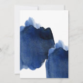 かわいい濃いネイビーブルーの水玉ベビーシャワーの招待 招待状 (裏面)