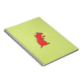 かわいい火の呼吸漫画のTレックスの恐竜の子供 ノートブック (右側)