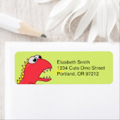 かわいい火の呼吸漫画のTレックスの恐竜 ラベル (インサイチュ)