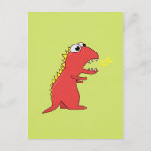 かわいい火の息の漫画Tレックス恐竜 ポストカード (正面)