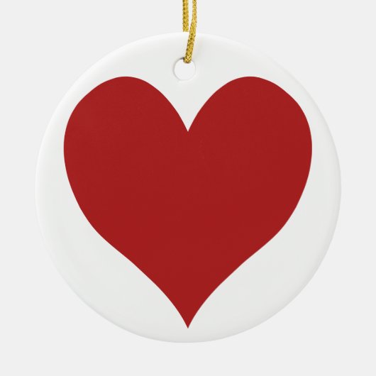 かわいい火レンガハート セラミックオーナメント (正面)