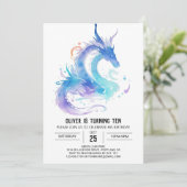 かわいい火吹きドラゴン誕生日パーティー 招待状 (スタンド正面)