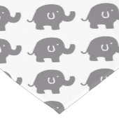 かわいい灰色と白いゾウのパターン ショートテーブルランナー (コーナー)
