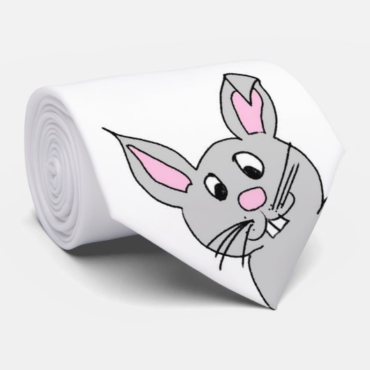 かわいい灰色のウサギのイースター休日のタイ ネクタイ (ロール)