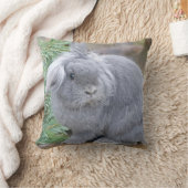 かわいい灰色のウサギ クッション (ブランケット)