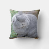 かわいい灰色のウサギ クッション (裏面)