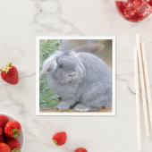 かわいい灰色のウサギ スタンダードカクテルナプキン (インサイチュ)