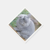 かわいい灰色のウサギ スタンダードカクテルナプキン (角)