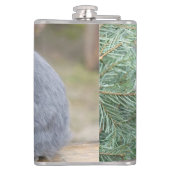 かわいい灰色のウサギ フラスク (裏面)