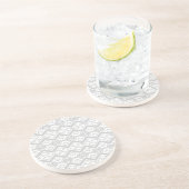 かわいい灰色のジグザグ模様のマグボタン コースター (側面)