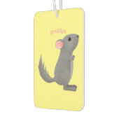 かわいい灰色のチンチラ漫画イラストレーション カーエアーフレッシュナー (左)