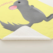 かわいい灰色のチンチラ漫画イラストレーション シェルパブランケット (3/4)