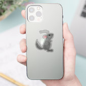 かわいい灰色のチンチラ漫画イラストレーション シール (スマートフォン)