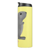 かわいい灰色のチンチラ漫画イラストレーション タンブラー (回転右)