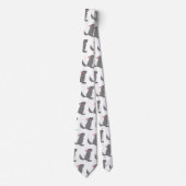 かわいい灰色のチンチラ漫画イラストレーション ネクタイ (正面)