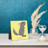 かわいい灰色のチンチラ漫画イラストレーション フォトプラーク (インサイチュ)