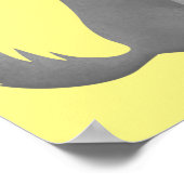 かわいい灰色のチンチラ漫画イラストレーション ポスター (角)